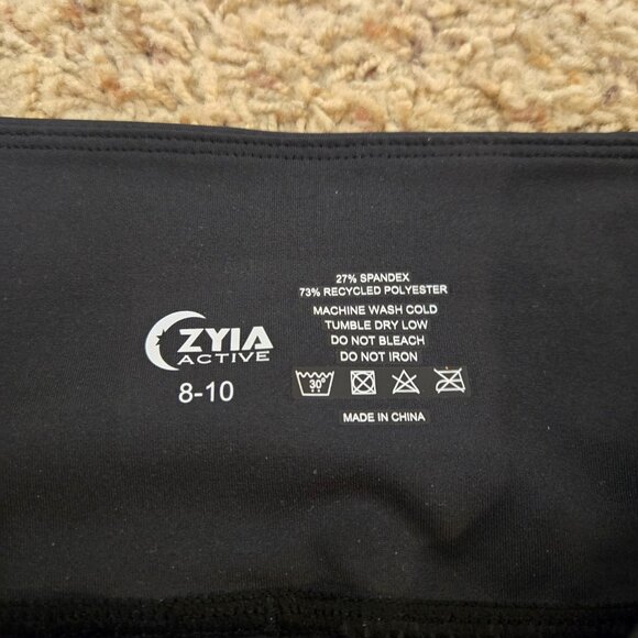 Zyia Active Black Pocket Brilliant Hi-Rise Capri Run Exercise Crossfit size 8-10 - Picture 3 of 7